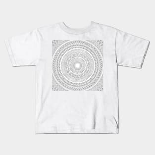 White mandala design on grey Kids T-Shirt